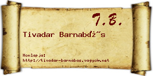Tivadar Barnabás névjegykártya