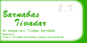 barnabas tivadar business card