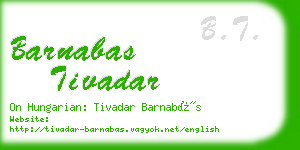 barnabas tivadar business card